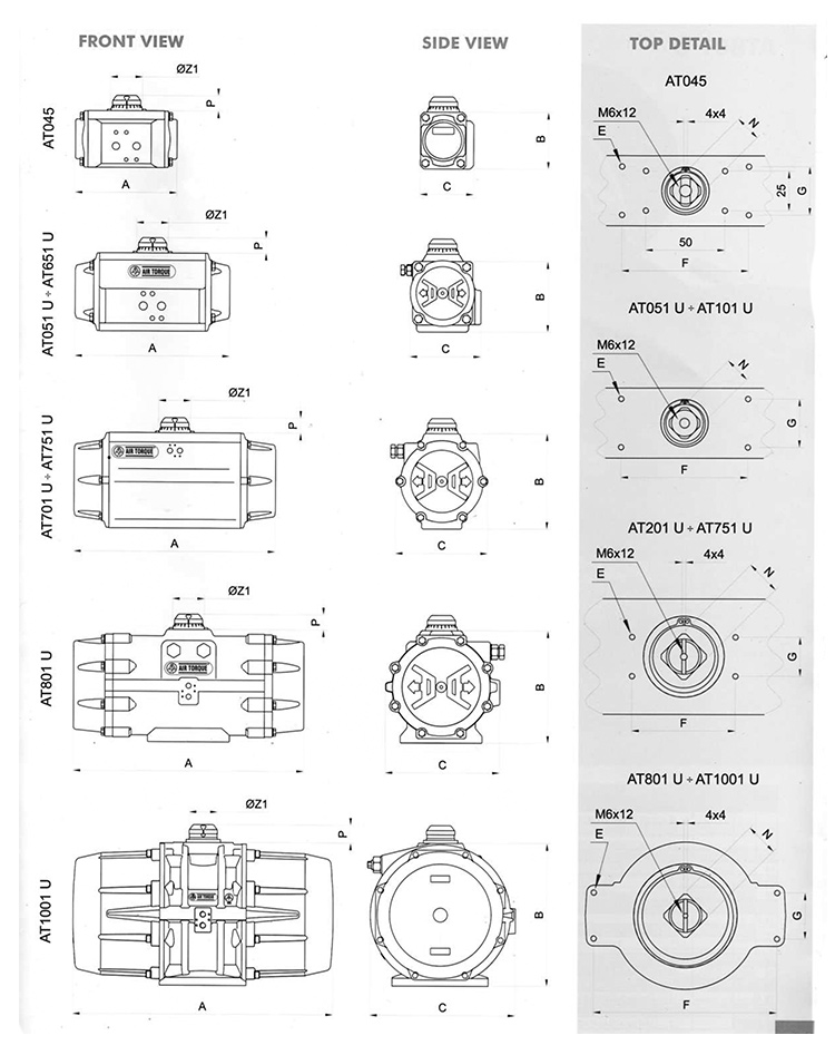 AIRTORQUE氣動執(zhí)行器參數(shù)