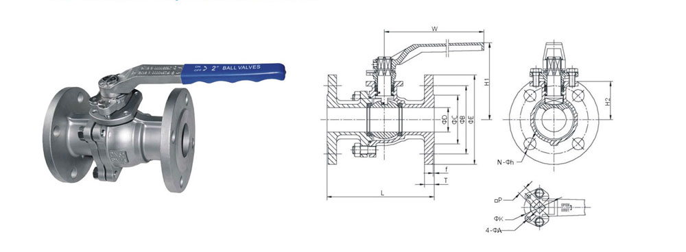 日標法蘭球閥結(jié)構圖